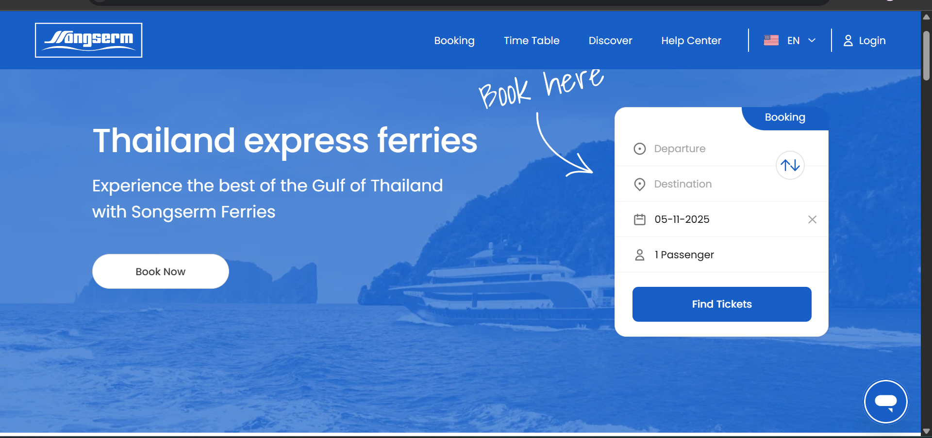 Screenshot of the Songserm travel website